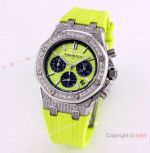 Iced Out Audemars Piguet Women watch Royal Oak Offshore Yellow Version